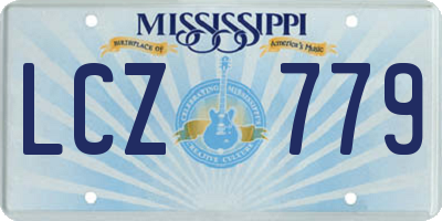 MS license plate LCZ779