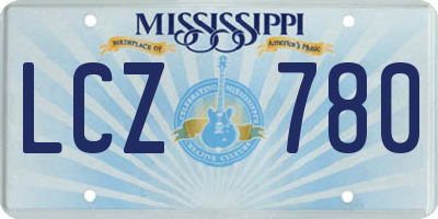 MS license plate LCZ780