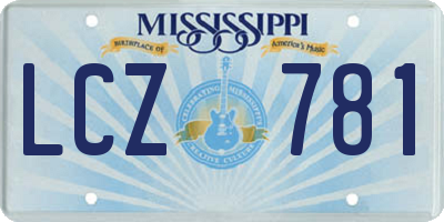 MS license plate LCZ781