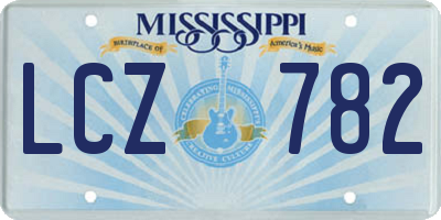 MS license plate LCZ782