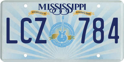MS license plate LCZ784