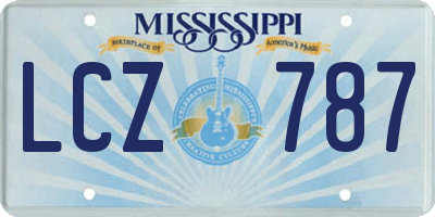 MS license plate LCZ787
