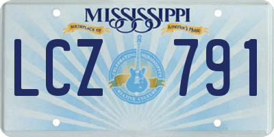MS license plate LCZ791