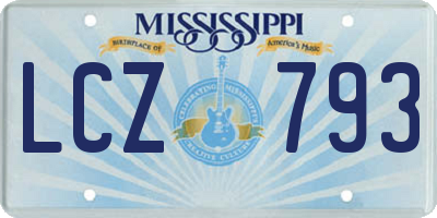 MS license plate LCZ793