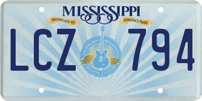 MS license plate LCZ794