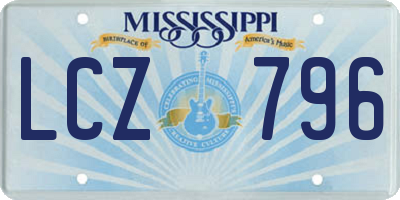 MS license plate LCZ796