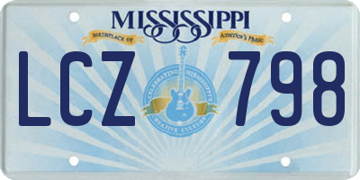 MS license plate LCZ798