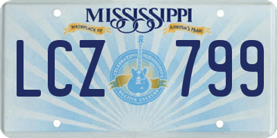 MS license plate LCZ799