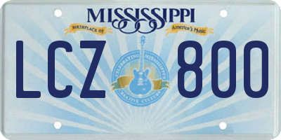 MS license plate LCZ800