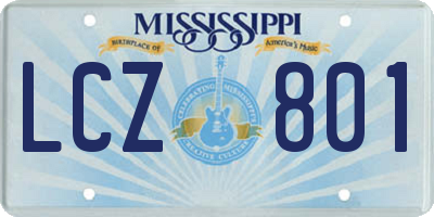 MS license plate LCZ801
