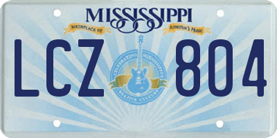 MS license plate LCZ804