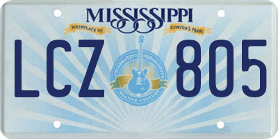 MS license plate LCZ805