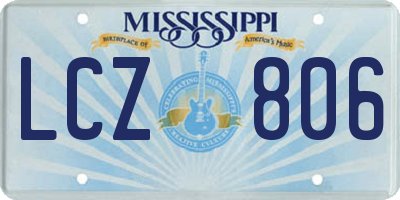 MS license plate LCZ806