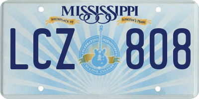 MS license plate LCZ808