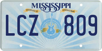 MS license plate LCZ809