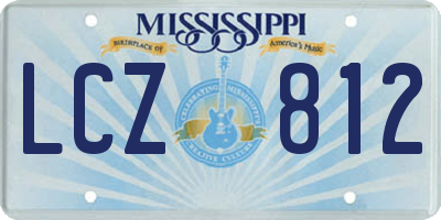 MS license plate LCZ812