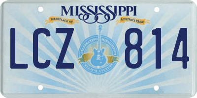 MS license plate LCZ814