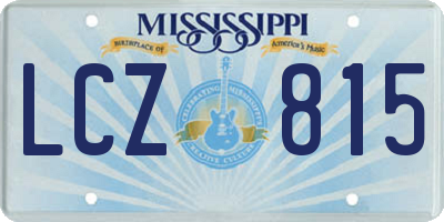 MS license plate LCZ815