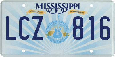 MS license plate LCZ816