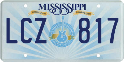 MS license plate LCZ817