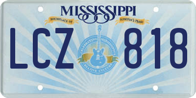 MS license plate LCZ818