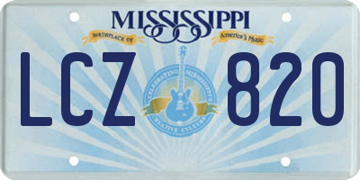 MS license plate LCZ820