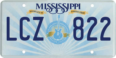 MS license plate LCZ822