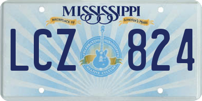 MS license plate LCZ824