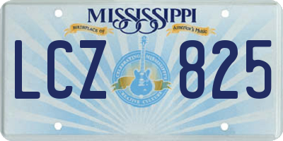 MS license plate LCZ825