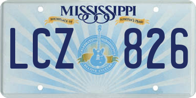 MS license plate LCZ826