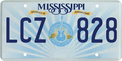 MS license plate LCZ828