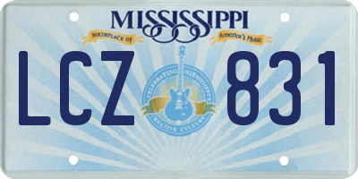 MS license plate LCZ831