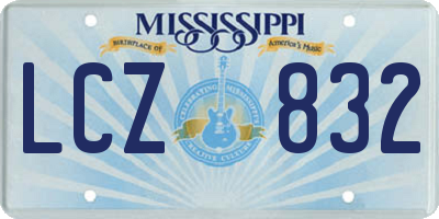 MS license plate LCZ832
