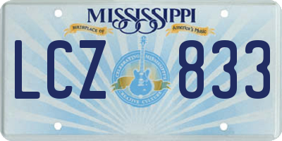 MS license plate LCZ833