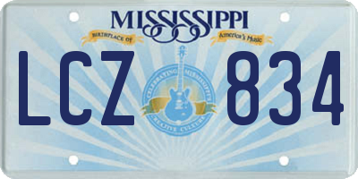 MS license plate LCZ834