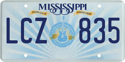 MS license plate LCZ835