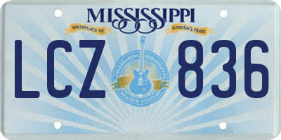MS license plate LCZ836