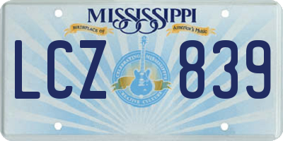 MS license plate LCZ839