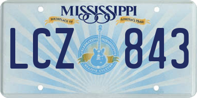 MS license plate LCZ843