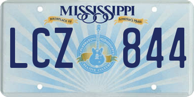 MS license plate LCZ844