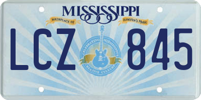 MS license plate LCZ845