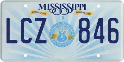 MS license plate LCZ846