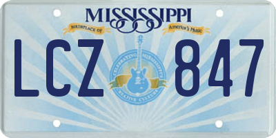 MS license plate LCZ847