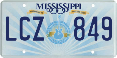 MS license plate LCZ849