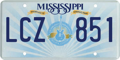 MS license plate LCZ851