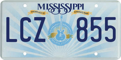 MS license plate LCZ855