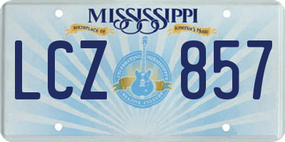 MS license plate LCZ857