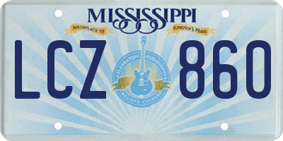 MS license plate LCZ860