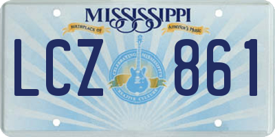 MS license plate LCZ861