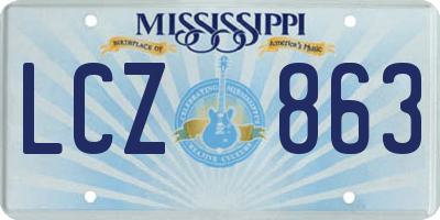 MS license plate LCZ863